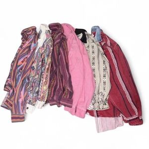 VTG western women's shirt bundle wrangler panhandle slim Aztec multicolor cotton